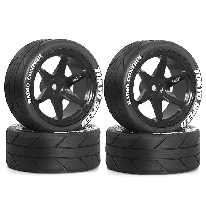 4PCS 65x26mm 1/10 Touring/Drift Wheels Set (Metal, Rubber)