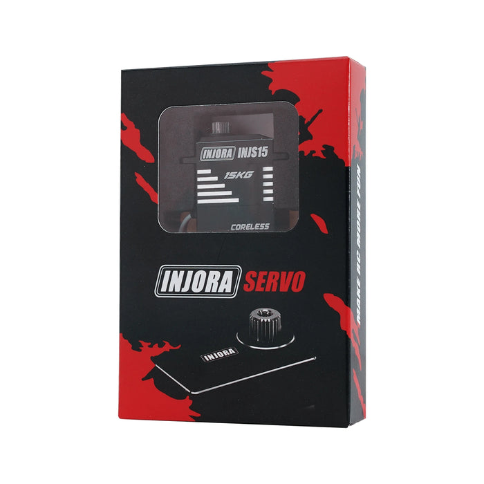 INJORA INJS15 15KG Waterproof Coreless High Torque Servo w/ Mount & Horn 1/18