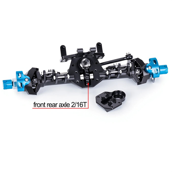 Straight Axle Set w/ Hydraulic Steering Link for Axial SCX24 1/24 (Alu)