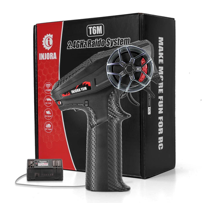 INJORA T6M Émetteur Micro Radio Numérique 2,4 GHz avec Récepteur 6CH