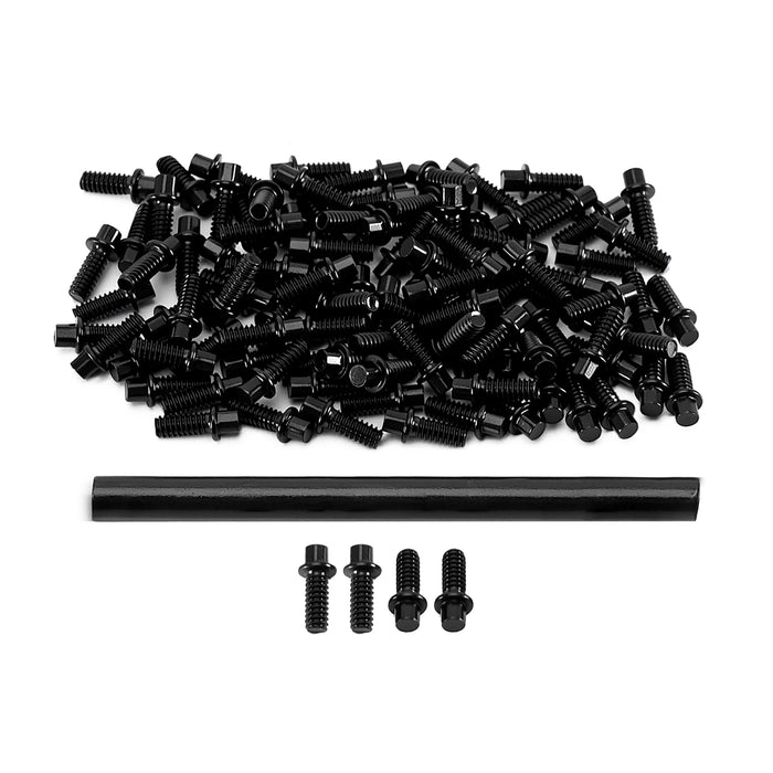 INJORA 100PCS 1.3" Wheels M1.6 Beadlock Screws (Black, Gold)