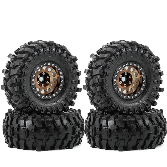 4PCS 1.9" 118x45mm 1/10 Crawler Beadlock Wheels Set (Metal, Rubber)