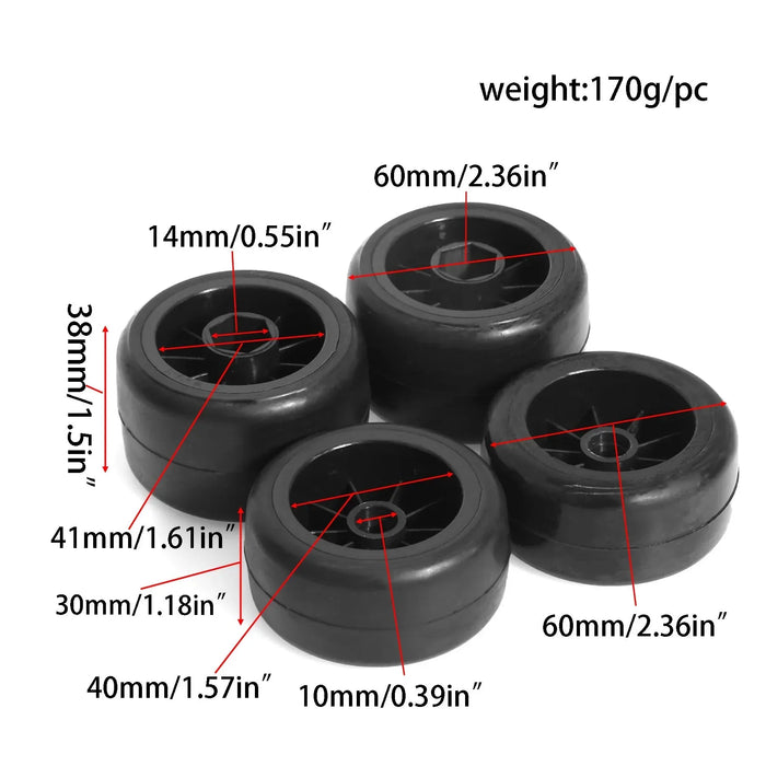 4PCS 60x30/38mm 1/10 Touring/Drift Wheels Set (Plastic, Rubber)
