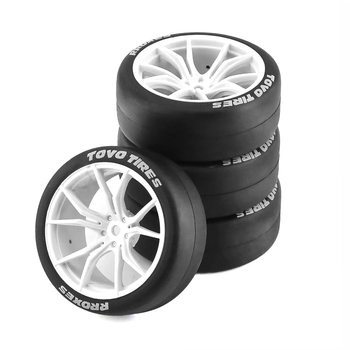 4PCS 65x26mm 1/10 Touring Drift Wheels Set (Plastic, Rubber)