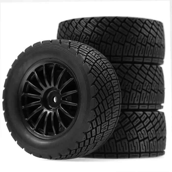 4PCS 80x30mm 1/10 Rally Wheels Set (Metal, Rubber)