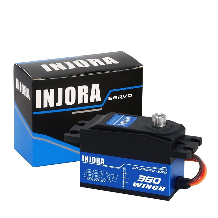 INJORA INJS022-360 22KG 360° Treuil à Profil Bas Brossé avec Bobine Servo