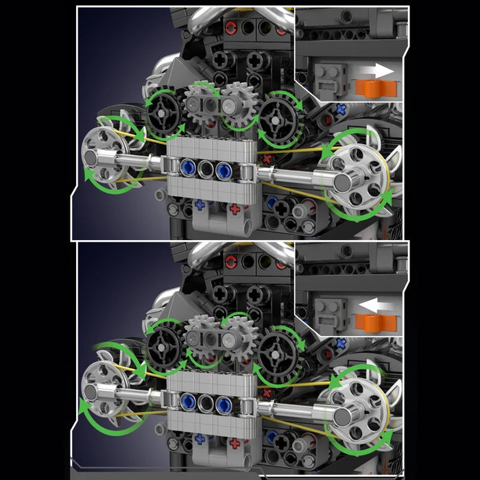 Mould King 10207 PAG Supersportwagen V12 Motor Bausteine (761 Stück)