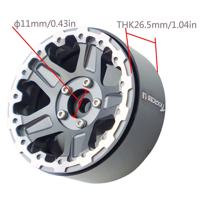 TxxRcss 4PCS 1.9" 53x26.5mm Beadlock Wheel Rims 1/10 (Alu)