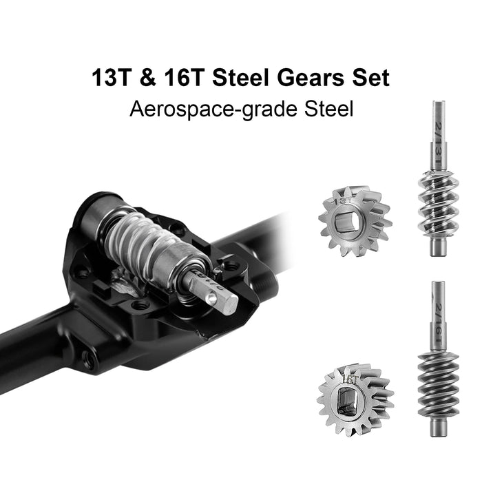 INJORA Stock Width Axles w/ Steering Knuckles for Axial SCX30 1/30