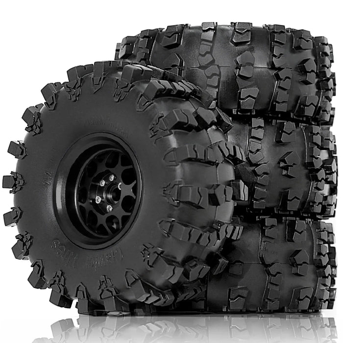 4PCS 2.2" 150x58mm 1/10 Crawler Beadlock Wheels Set (Metaal, Rubber)