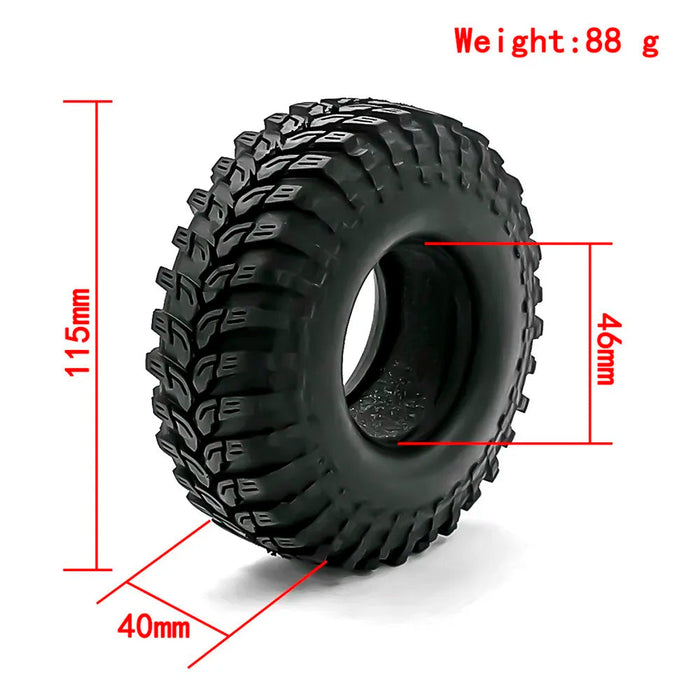4PCS 1.9" 115x40mm 1/10 Crawler Tires w/ Foam Inserts