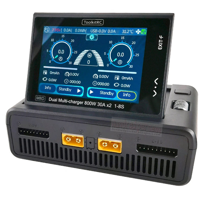 ToolkitRC M8D 1600W 50A Dual Channel DC Smart Charger