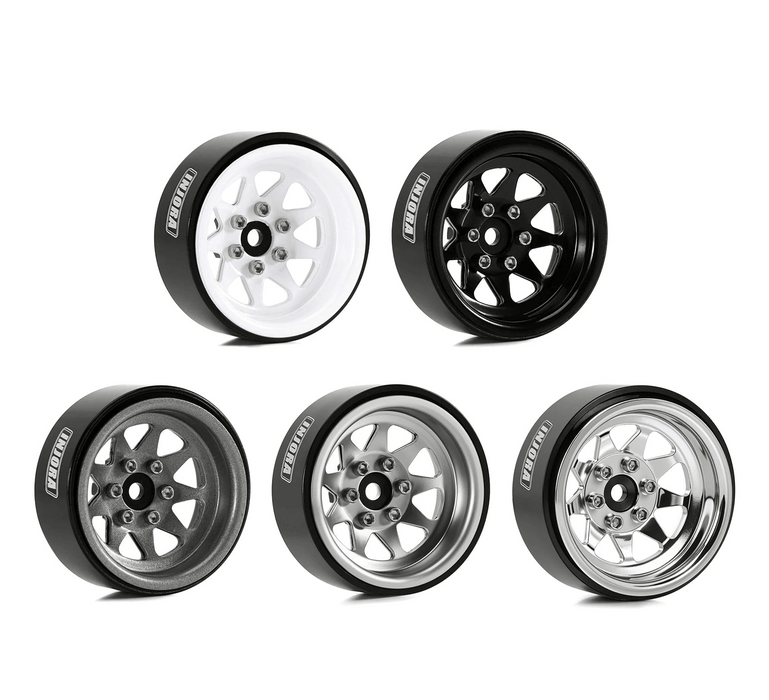INJORA -4.05mm Offset 1.3" 33.5x14.8mm Beadlock Crawler Wheels 1/24 1/18 (Steel) W1312