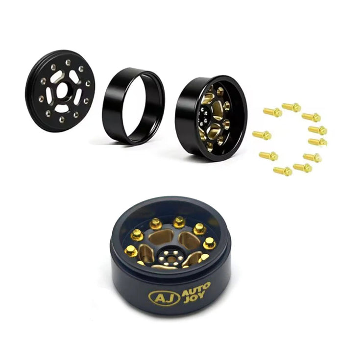 4PCS 0.7'' Beadlock Wheel Rims for AXIAL SCX30 1/30 (Messing)