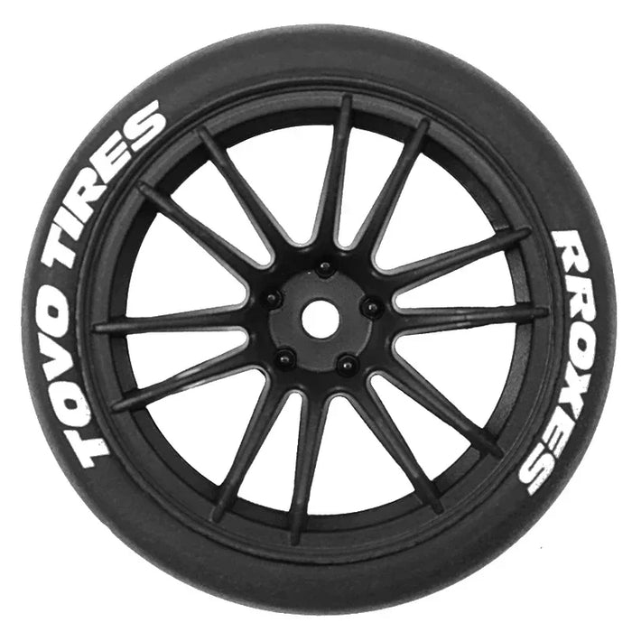 4PCS 65x25mm 1/10 Drift Wheels Set (Plastic, Rubber)