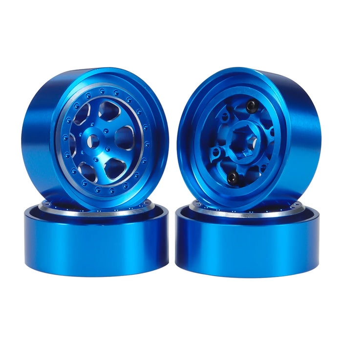 4PCS 1.0" 62x24mm 1/18 Mud Terrain Wheel Set (Rubber, Alu)