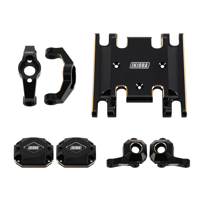 Skid Plate, Diff Covers, Steering Knuckles, C Hubs for HPI Venture18 1/18 (Brass)