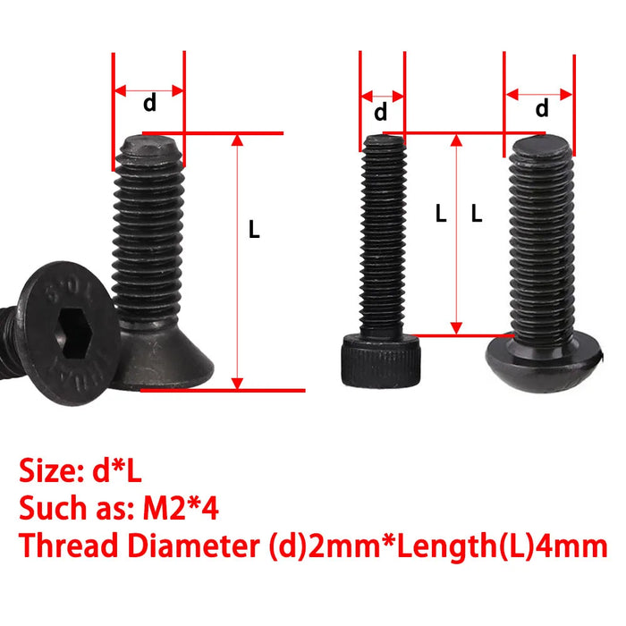 500PCS M2 M2.5 Hex Screw Set