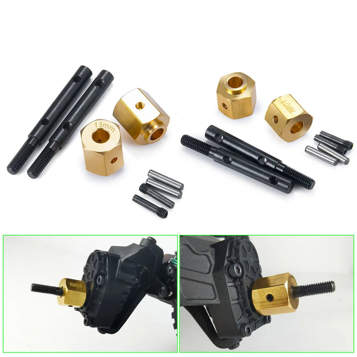 Portal Axle Shaft + Extended Adapter for Axial SCX10 III Early Bronco Jeep Base Camp 1/10 (Metal)