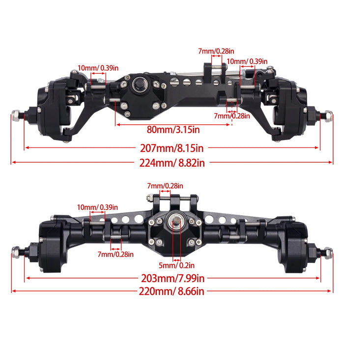 Front & Rear Portal Axle Complete Set for Vanquish VS4-10 1/10 (Alu)