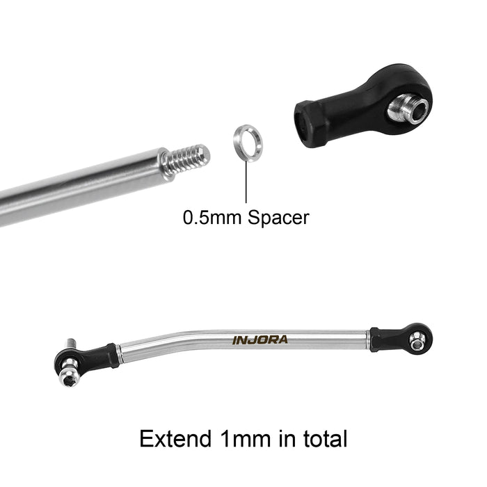 INJORA High Clearance Chassis Links & Steering Links Set for Axial SCX30 1/30 (RVS)
