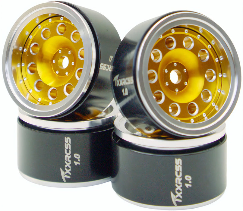 TxxRcss 4PCS 1.0" 27.5x16mm Beadlock Wheels Rims 1/24 (Alu)