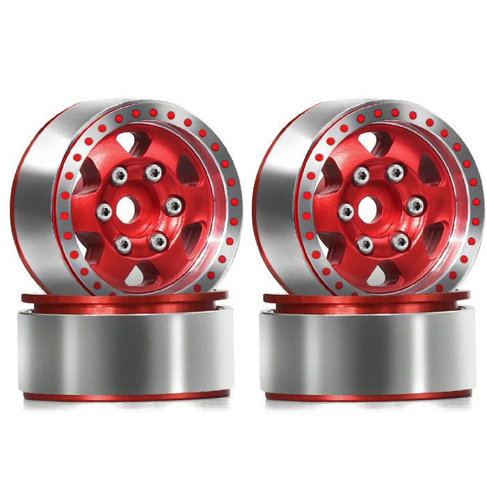 4PCS 1.0" 28x13mm 1/18 1/24 Crawler Beadlock Wheels Set (Metal)