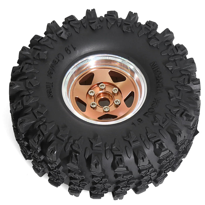 4PCS 1.9" 118x45mm 1/10 Crawler Beadlock Wheels Set (Metaal, Rubber)