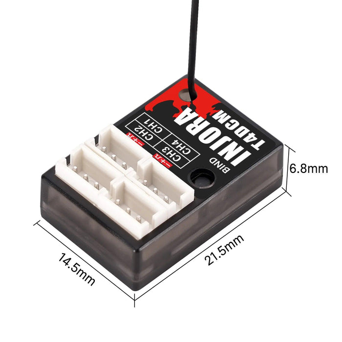 INJORA 4CH T4DCM Compact Receiver for INJORA Transmitter T6DC T6DCG T6M