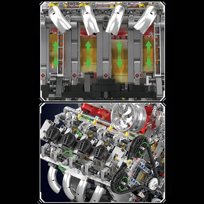 Mould King 10219 F488 Supercar V8 Engine Building Blocks (2718 Pieces)
