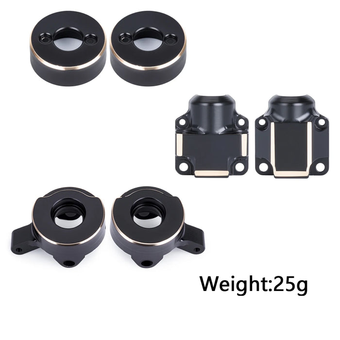 Steering Knuckles, Diff Covers & Rear Hub Weights for Axial SCX30 1/30 (Messing)