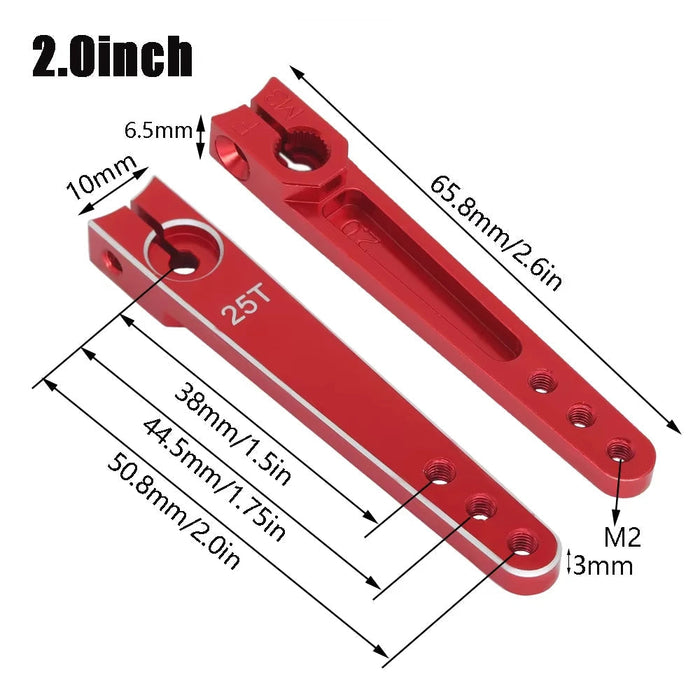 25T Steering Servo Arm Horn 1/1.25/1.5/ 1.75/ 2" (Alu)