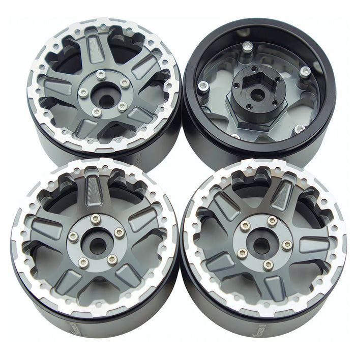 TxxRcss 4PCS 1.9" 53x26.5mm Beadlock Wheel Rims 1/10 (Alu)