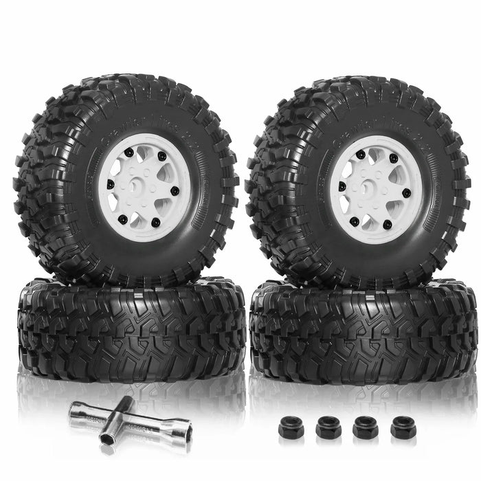 4PCS 2.2" 132x55mm 1/10 Crawler Beadlock Wheels Set (Plastic, Rubber)