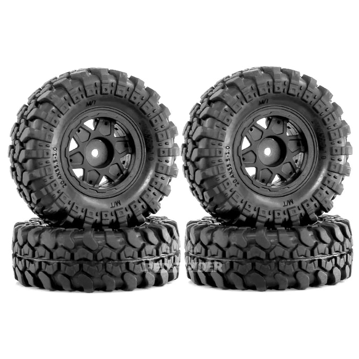 4PCS 1.0" 55x20.4mm 1/24 Crawler Wheels Set (Plastic, Rubber)
