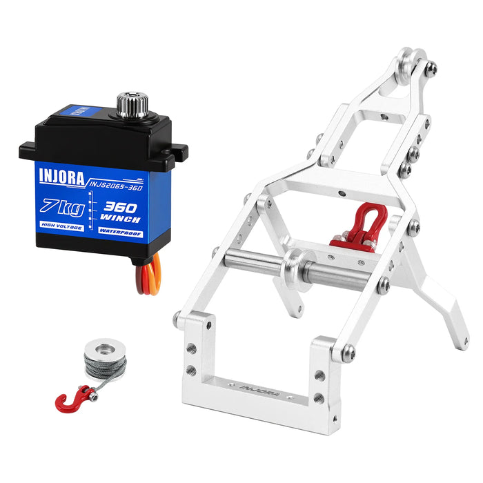 INJORA Tow Truck Crane Kit & INJS2065-360 Winch Servo for Axial SCX24 1/24