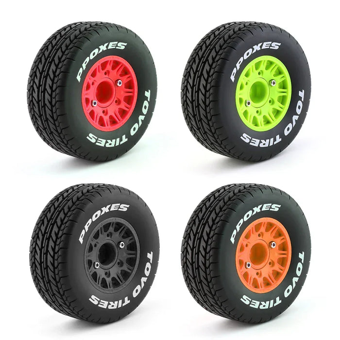 4PCS 113x45mm 1/8 1/10 Short Course Wheels Set (Plastic, Rubber)