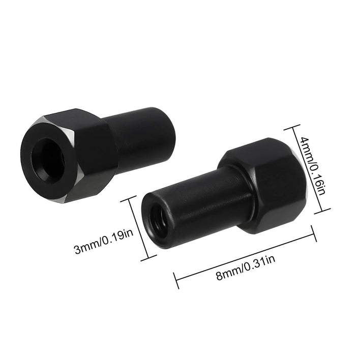 INJORA Hexagone de roue prolongé avec écrous pour Axial SCX24 AX24 1/24 (RVS)