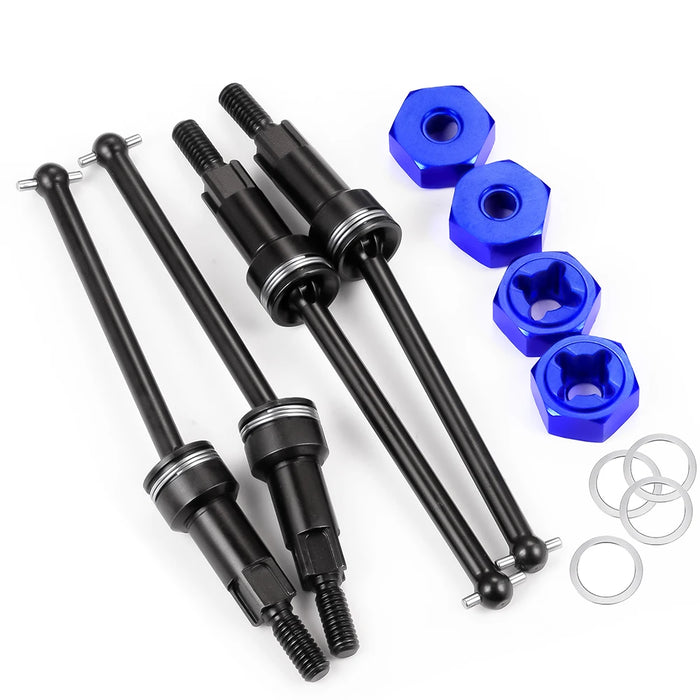 Front & Rear Drive Shaft Driveshafts & Adapter Set for Arrma Grom 1/18 (Metaal)
