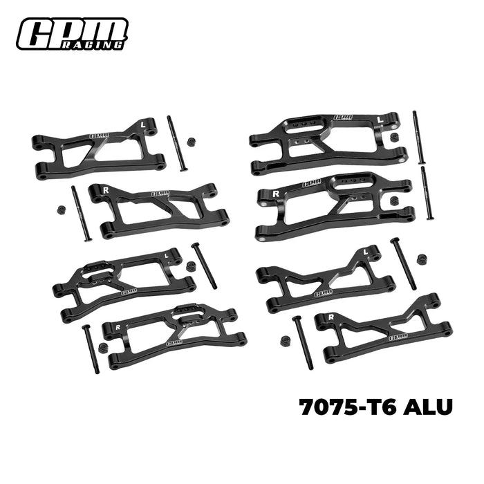 GPM Front + Rear (Upper & Lower) Suspension Arms for Traxxas Mini XRT 1/16 (Alu)