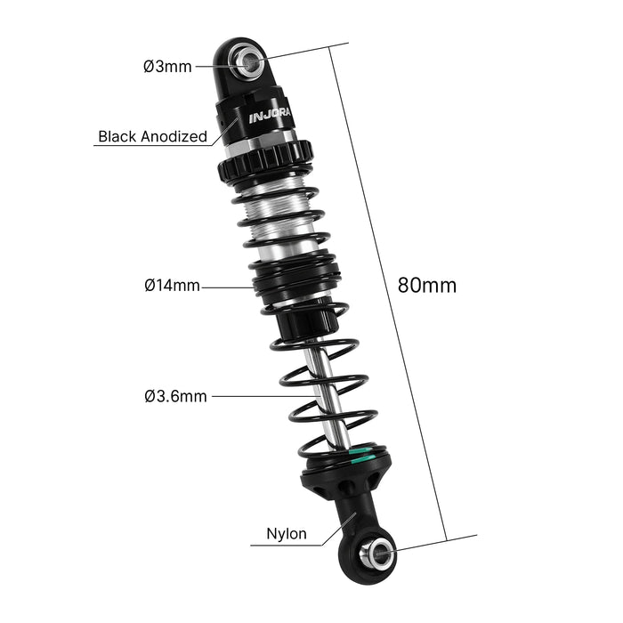 DRX Dual-Rate Spring Oil Shocks 80-120mm 1/10