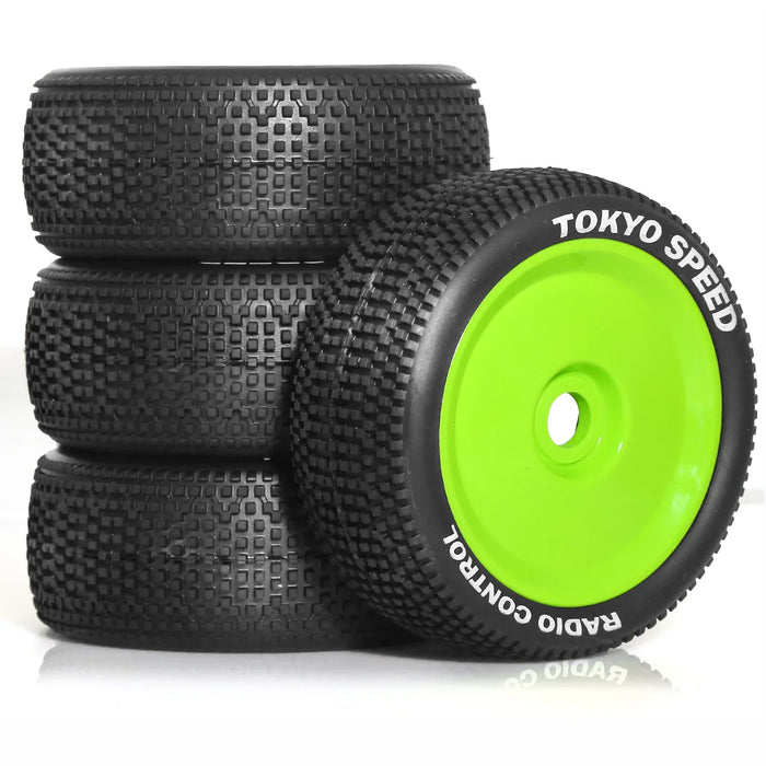 4PCS 110x45mm 1/8 Buggy Wheels Set (Plastic, Rubber)