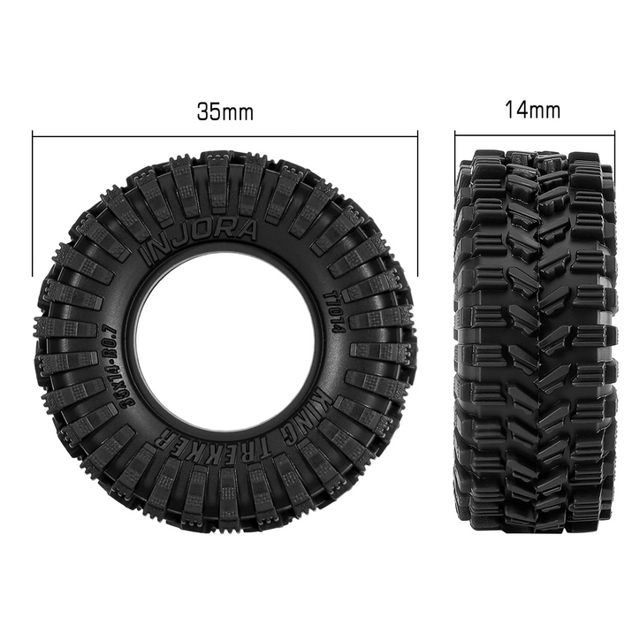 4PCS 35*14mm 0.7" King Trekker Tires for Axial SCX30 1/30