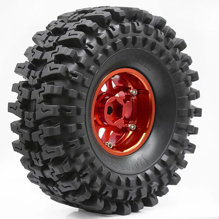 4PCS 1.9" 120x45mm 1/10 Crawler Wheels Set (Metaal, Rubber)