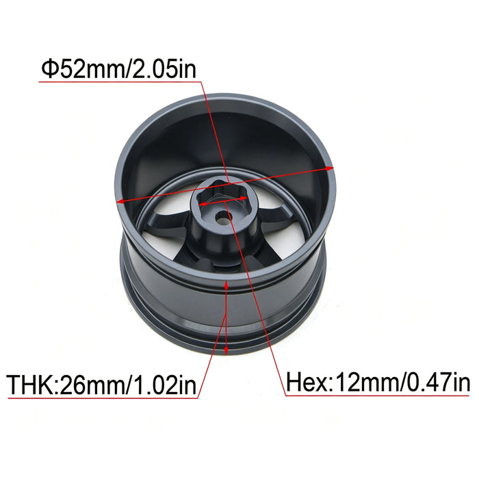 TxxRcss 4PCS 52x26mm Wheel Rims 1/10 (Alu)