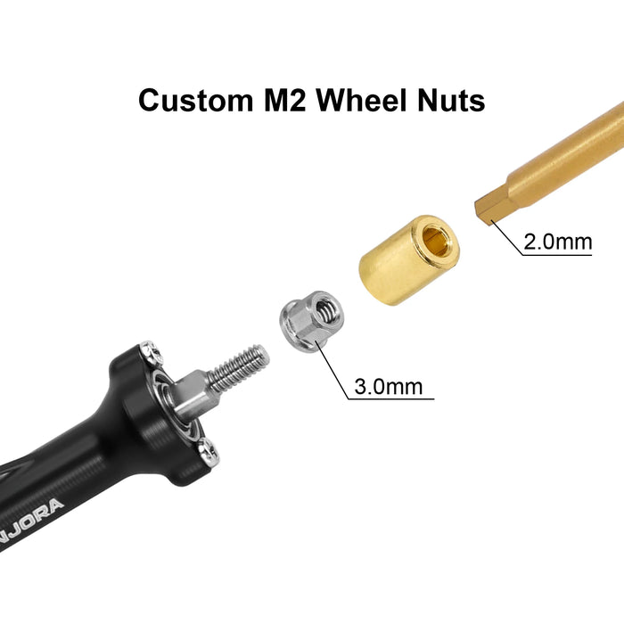 INJORA +4.5mm Planet Axles w/ Double Joint Shafts for Axial SCX30 1/30