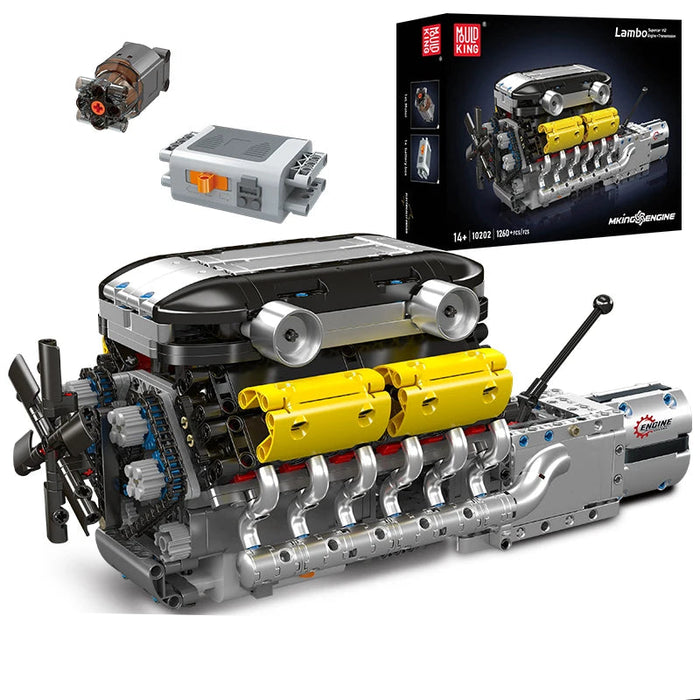 Mould King 10202 Supersportwagen V12 Motor + Getriebe Bausteine (1260 Stücken)