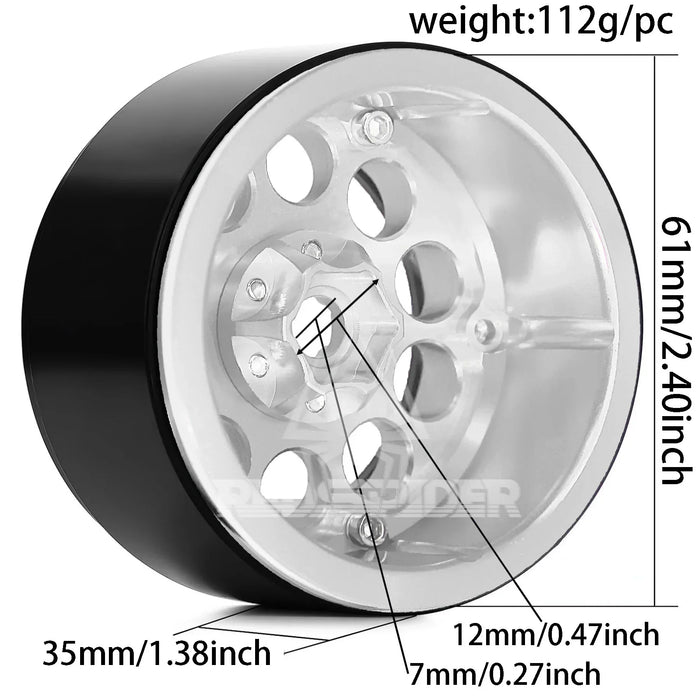4PCS 2.2" 61x35mm 1/10 Crawler Wheels (Metaal)
