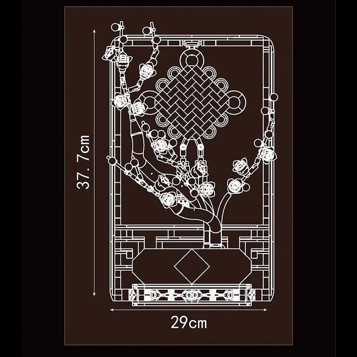 Mould King Chinese Knot Potted Plum Blossom Building Set (1078 Pieces)