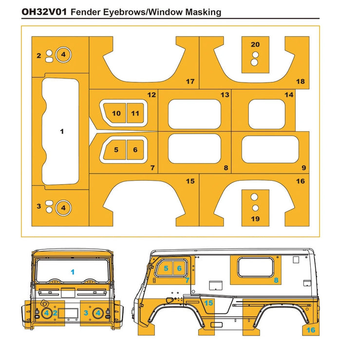 Orlandoo Hunter OH32V01 1/32 4x4 Off-Road Mini Van Crawler Kit